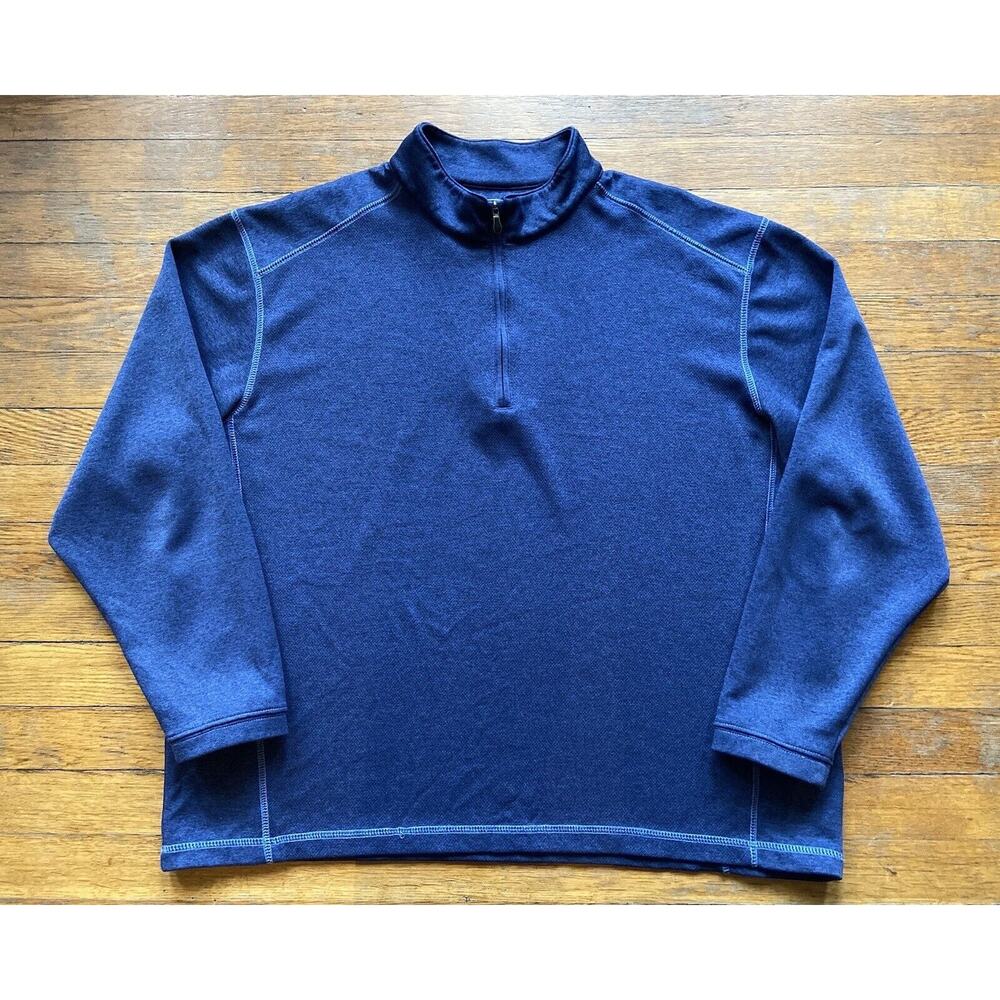 PEBBLE BEACH Performance Blue 1/4 Zip Long Sleeve Pullover sz XL